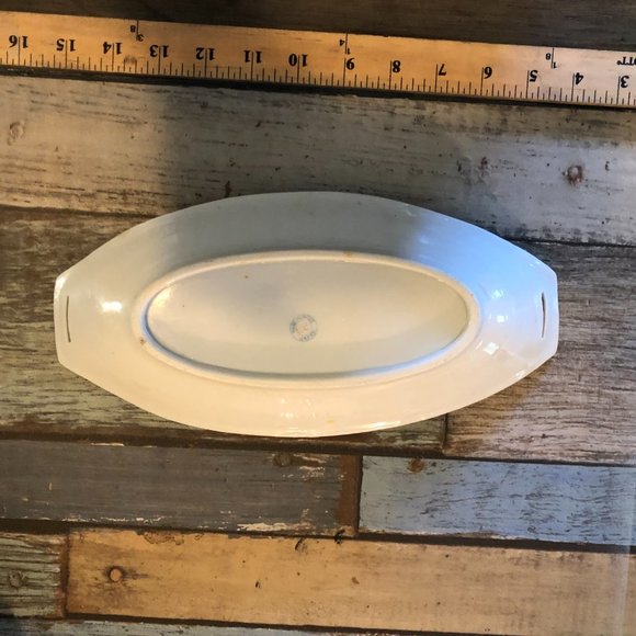 Japanese Cherry Blossom Vanity Tray Hand Painted  Raised Gold Trim Vtg - Picture 11 of 11